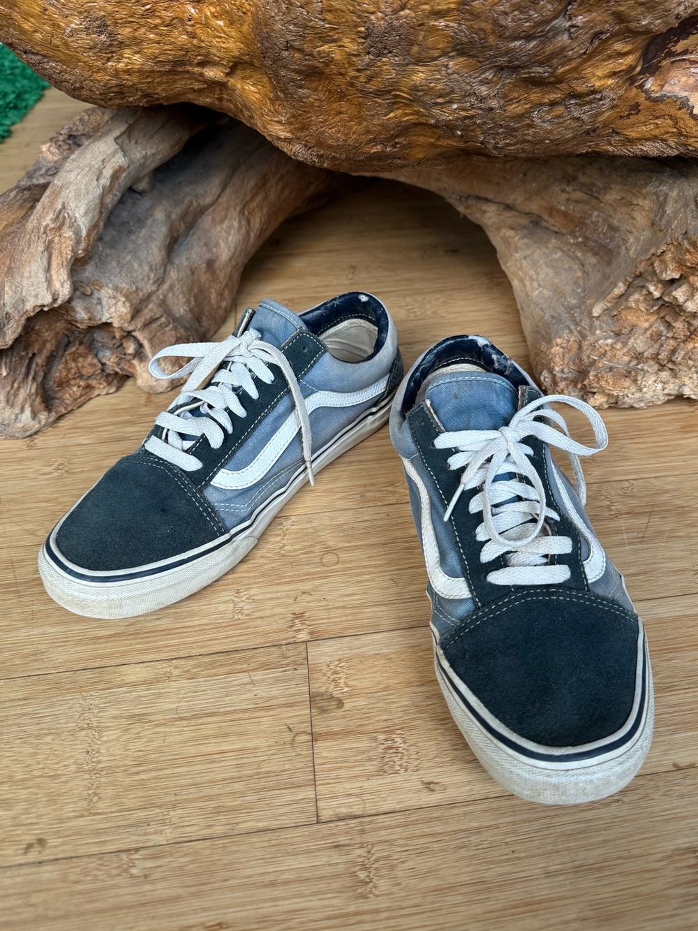 Vans Old Skool Worn In Low-Top Skate Blue Sneakers